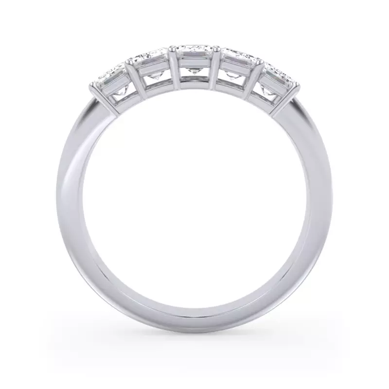 14K White Gold Emerald Cut Lab Diamond 5 Stone Ring (1.50 ct. tw.)