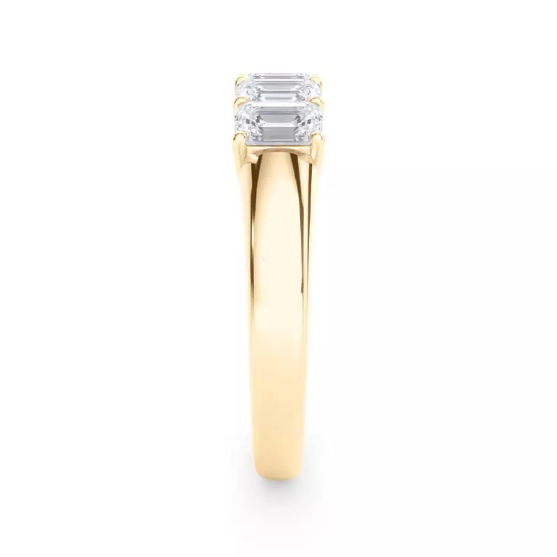 18K Yellow Gold Emerald Cut Lab Diamond 5 Stone Ring (1.50 ct. tw.)