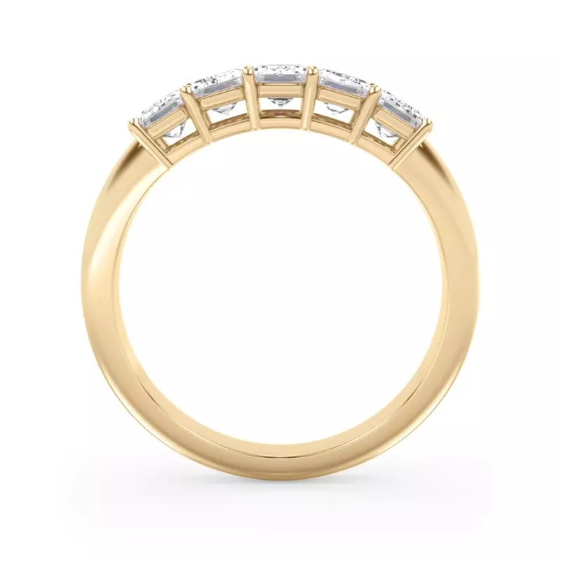 18K Yellow Gold Emerald Cut Lab Diamond 5 Stone Ring (1.50 ct. tw.)