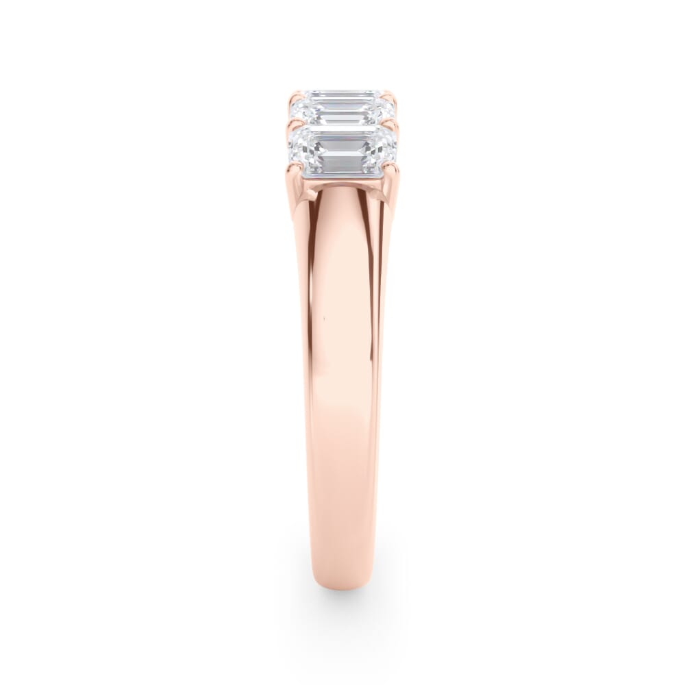 18K Rose Gold Emerald Cut Diamond 5 Stone Ring (1.50 ct. tw.)