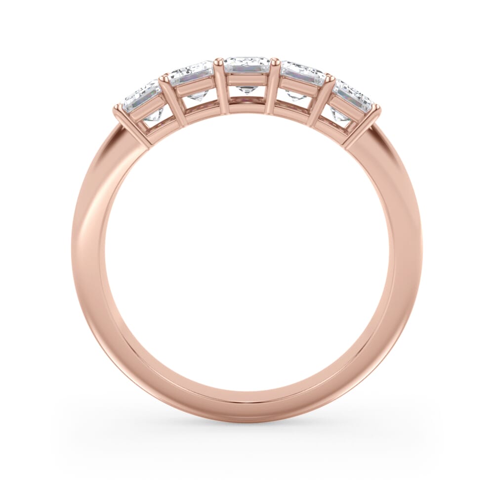 18K Rose Gold Emerald Cut Diamond 5 Stone Ring (1.50 ct. tw.)