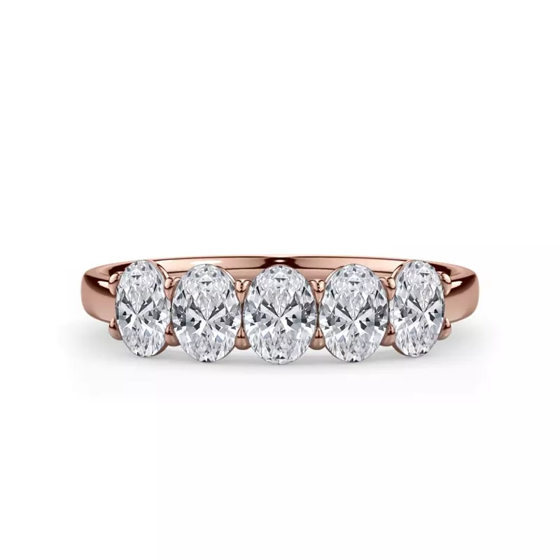 Oval Cut Lab Diamond 5 Stone Ring (1.00 ct. tw.)