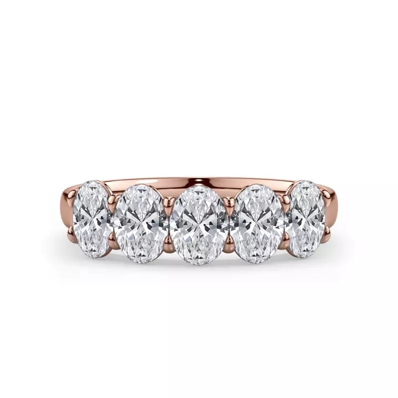 Oval Cut Lab Diamond 5 Stone Ring (1.50 ct. tw.)