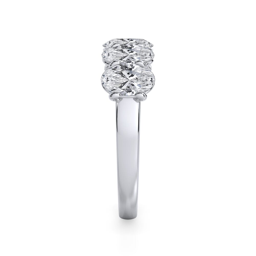 18K White Gold Oval Cut Diamond 5 Stone Ring (2.00 ct. tw.)