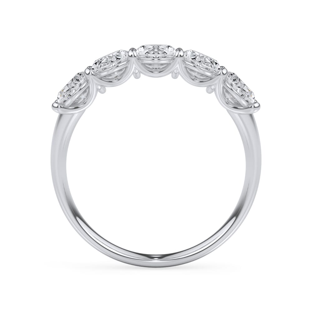 18K White Gold Oval Cut Diamond 5 Stone Ring (2.00 ct. tw.)