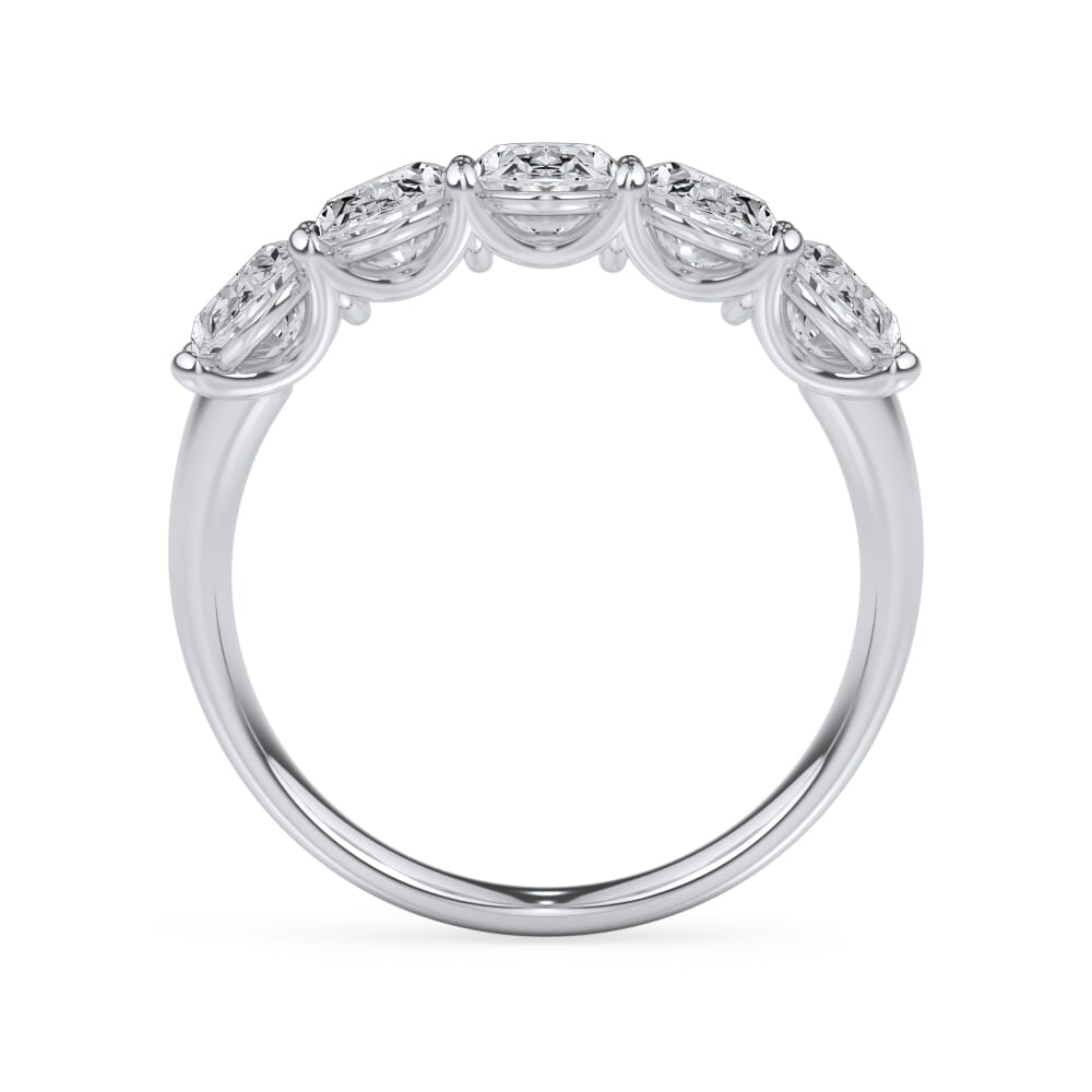 14K White Gold Oval Cut Diamond 5 Stone Ring (2.50 ct. tw.)