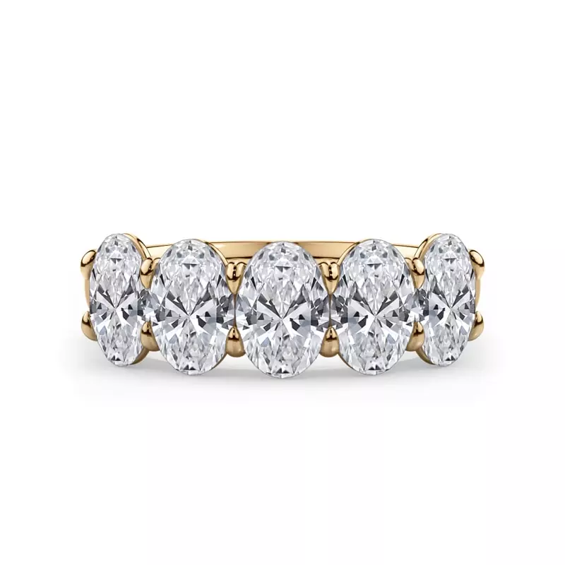 14K Yellow Gold Oval Cut Diamond 5 Stone Ring (2.50 ct. tw.)