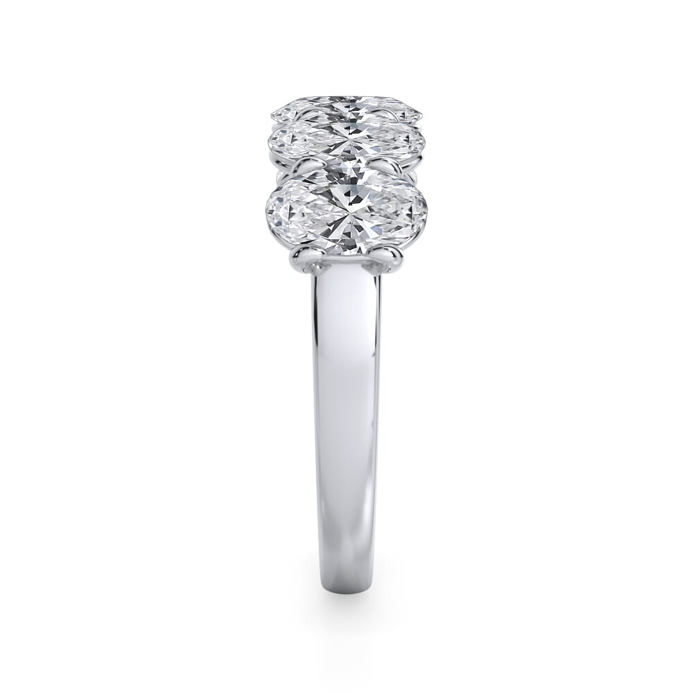 18K White Gold Oval Cut Diamond 5 Stone Ring (2.50 ct. tw.)