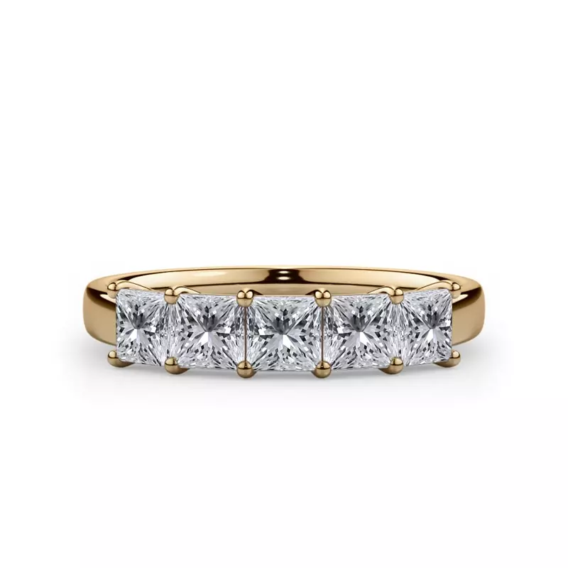 Princess Cut Lab Diamond 5 Stone Ring (1.00 ct. tw.)