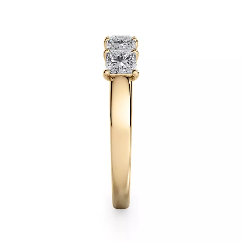 14K Yellow Gold Princess Cut Lab Diamond 5 Stone Ring (1.00 ct. tw.)