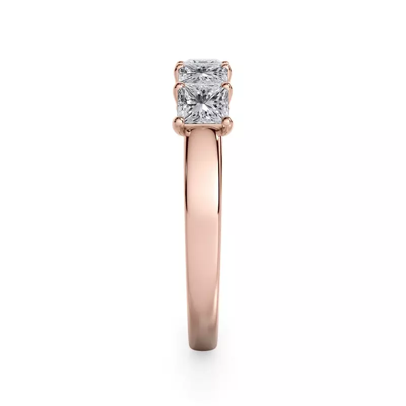 18K Rose Gold Princess Cut Lab Diamond 5 Stone Ring (1.00 ct. tw.)