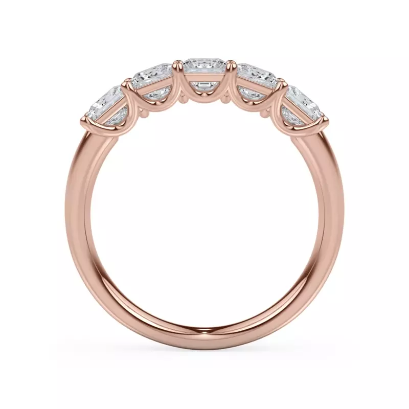 18K Rose Gold Princess Cut Lab Diamond 5 Stone Ring (1.50 ct. tw.)