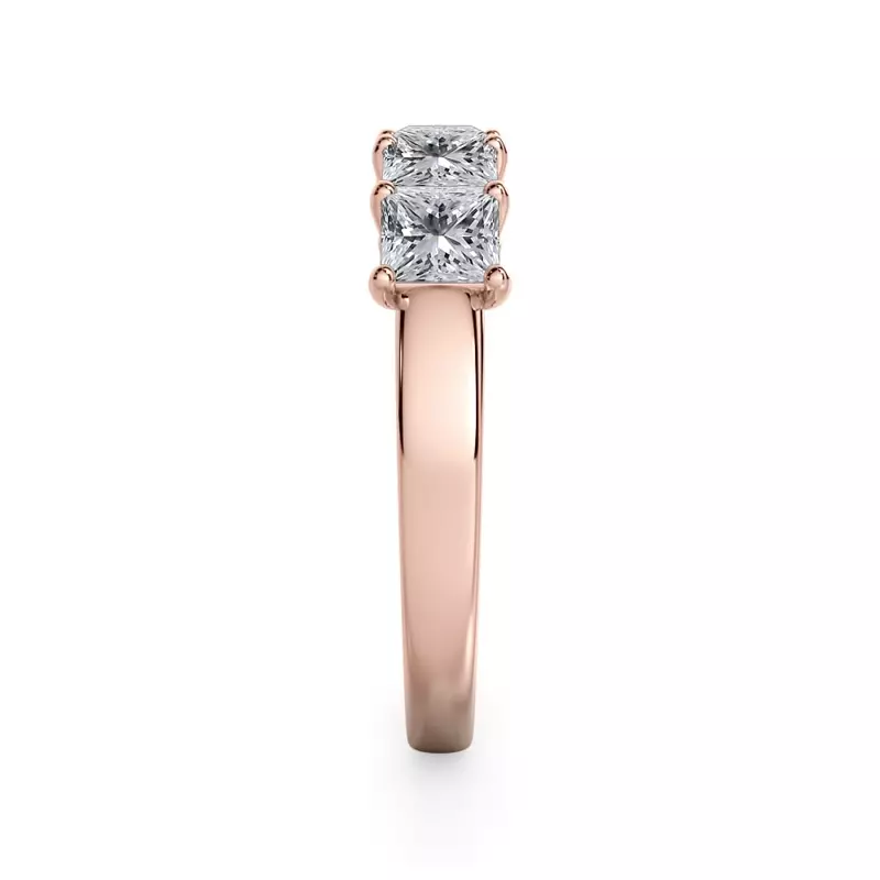 18K Rose Gold Princess Cut Diamond 5 Stone Ring (1.50 ct. tw.)