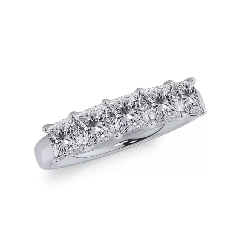 Platinum Princess Cut Diamond 5 Stone Ring (1.50 ct. tw.)