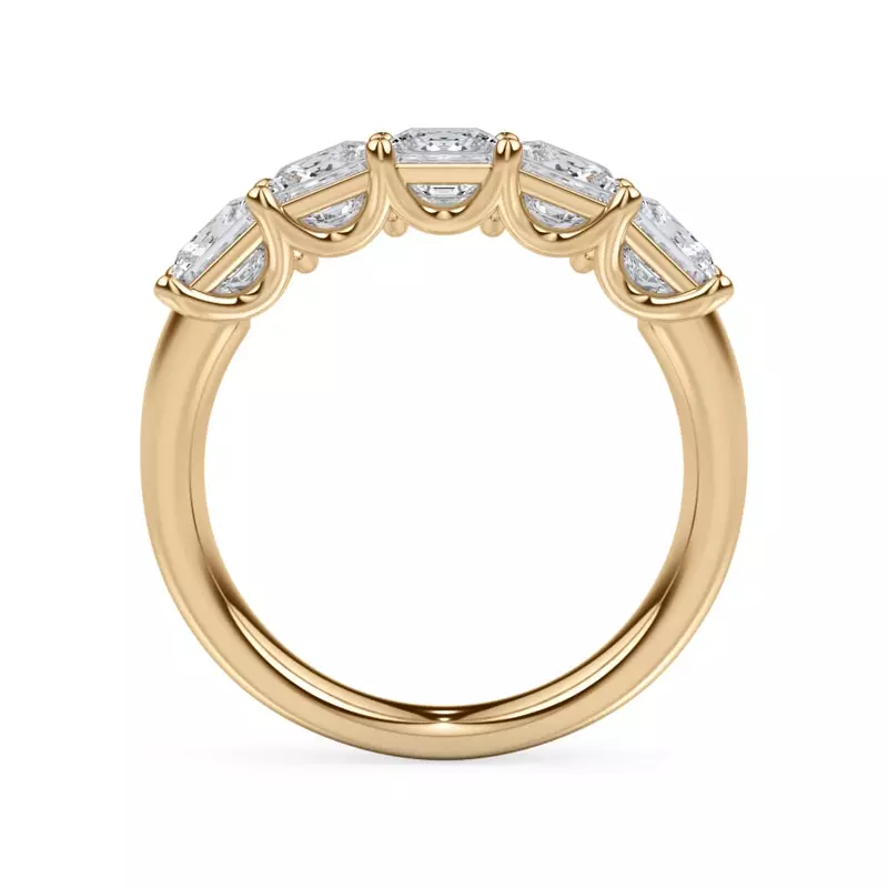 14K Yellow Gold Princess Cut Lab Diamond 5 Stone Ring (2.00 ct. tw.)