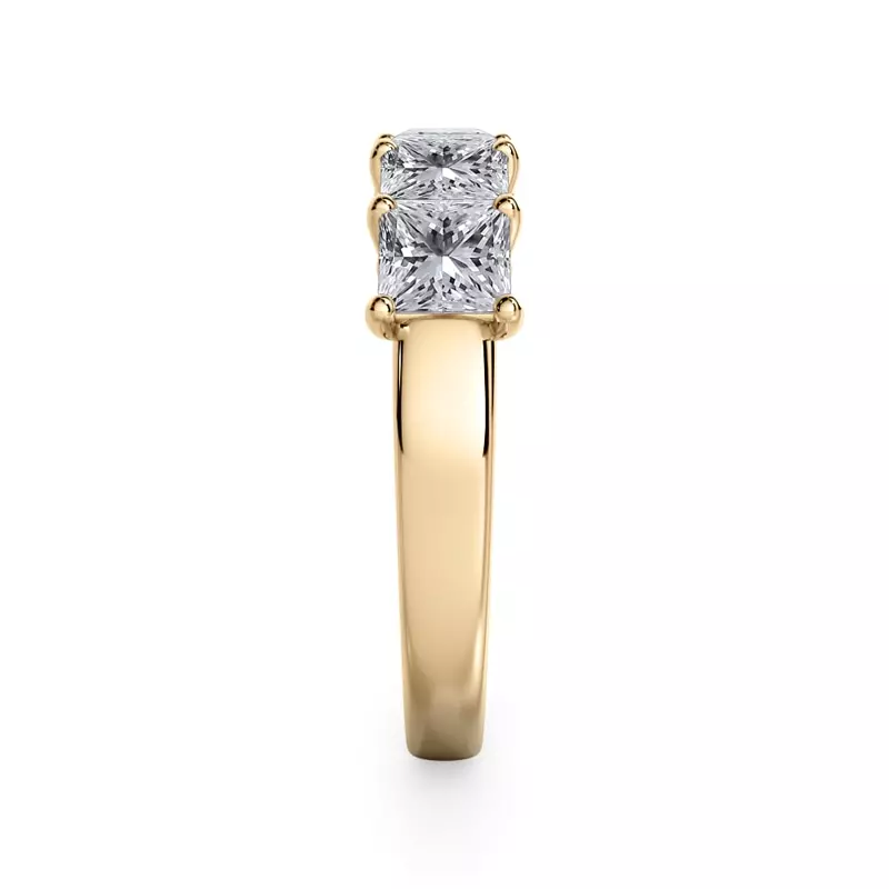 14K Yellow Gold Princess Cut Lab Diamond 5 Stone Ring (2.00 ct. tw.)