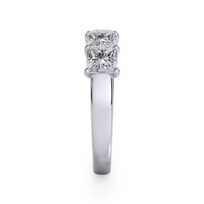 Platinum Princess Cut Lab Diamond 5 Stone Ring (2.00 ct. tw.)
