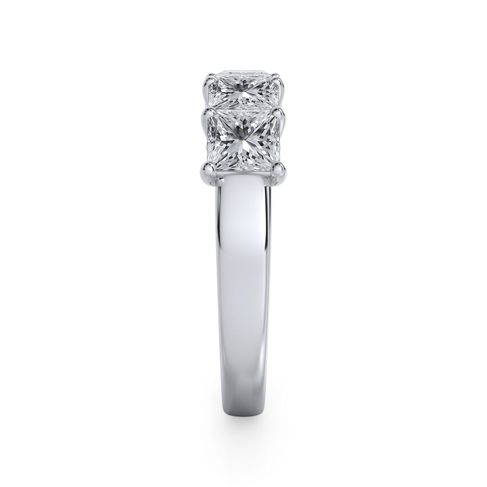 18K White Gold Princess Cut Diamond 5 Stone Ring (2.00 ct. tw.)