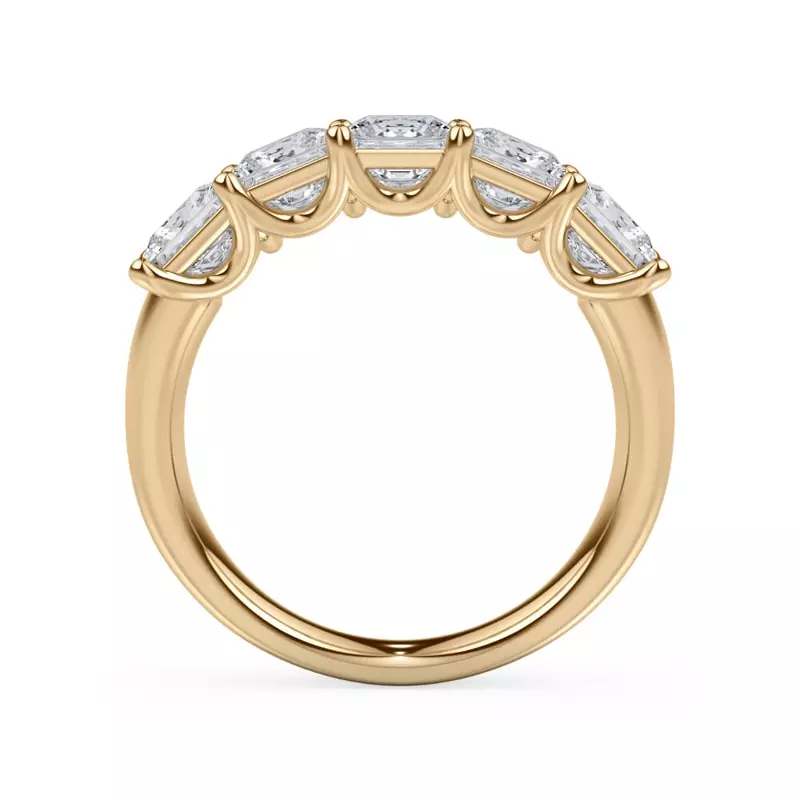 14K Yellow Gold Princess Cut Lab Diamond 5 Stone Ring (2.50 ct. tw.)
