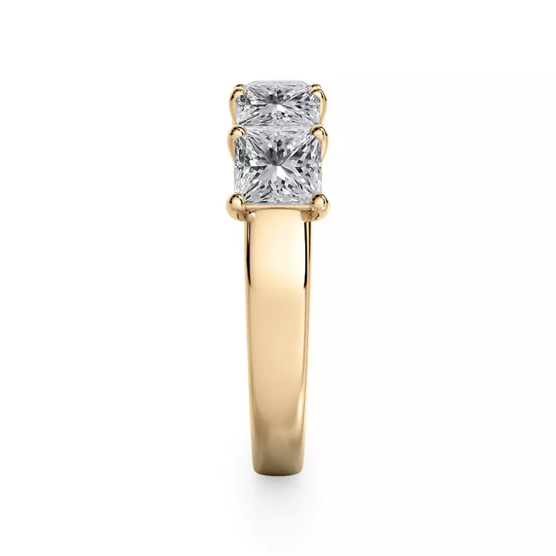 14K Yellow Gold Princess Cut Lab Diamond 5 Stone Ring (2.50 ct. tw.)