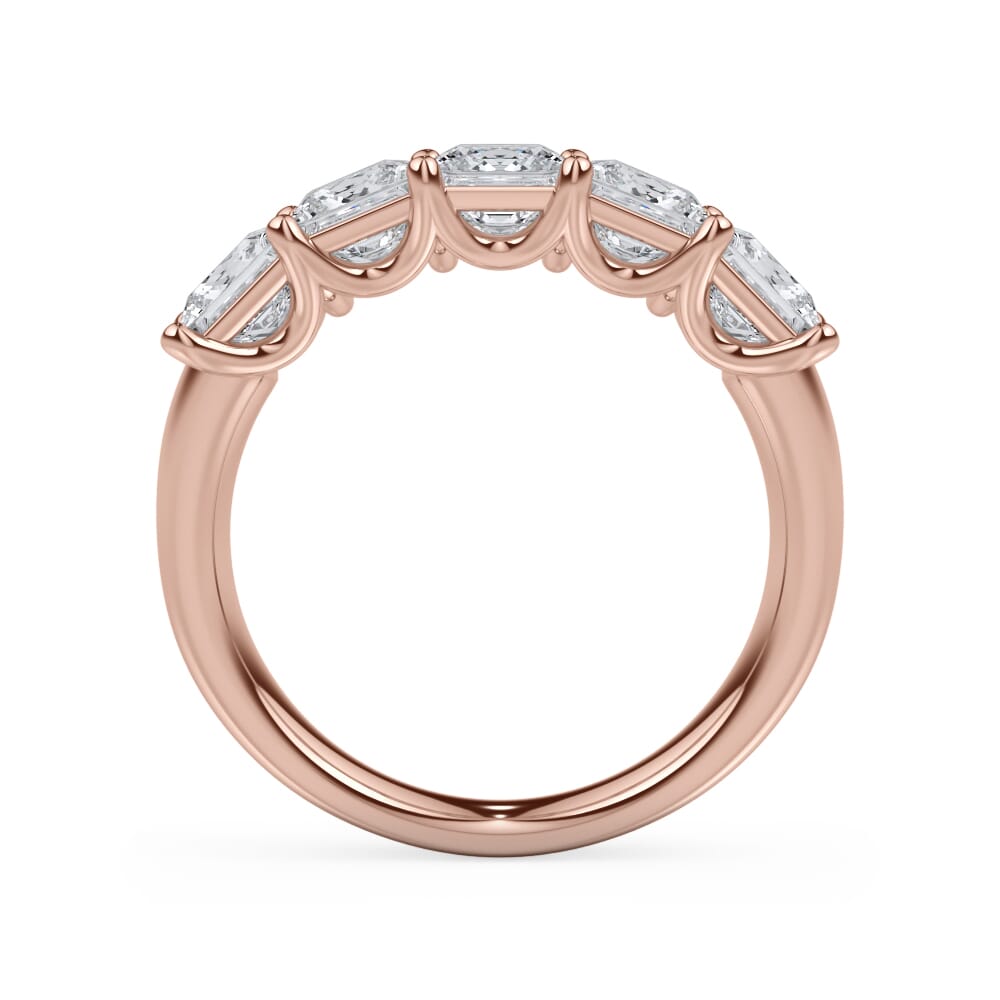18K Rose Gold Princess Cut Diamond 5 Stone Ring (2.50 ct. tw.)