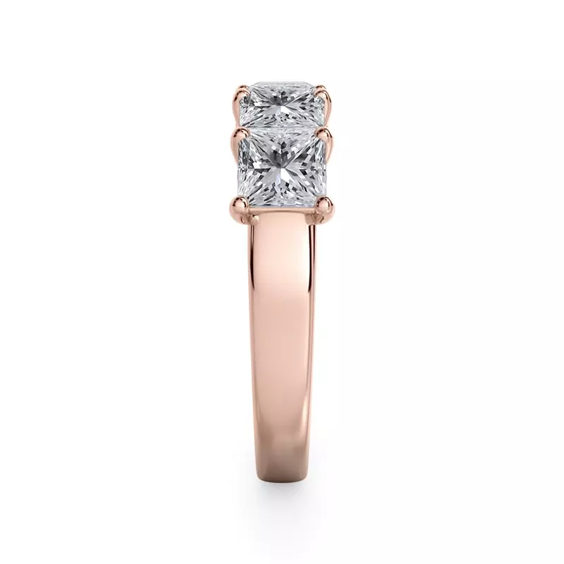 18K Rose Gold Princess Cut Diamond 5 Stone Ring (2.50 ct. tw.)