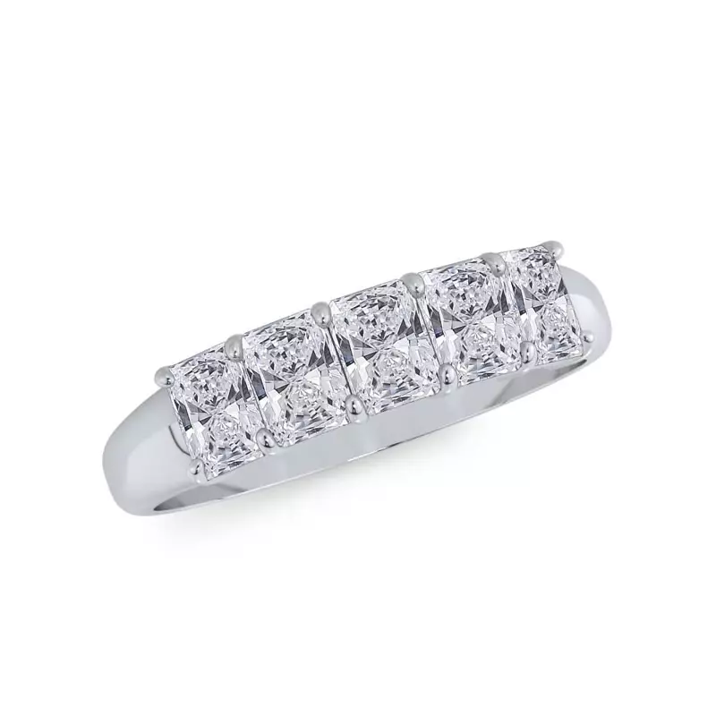 Platinum Radiant Cut Lab Diamond 5 Stone Ring (1.00 ct. tw.)