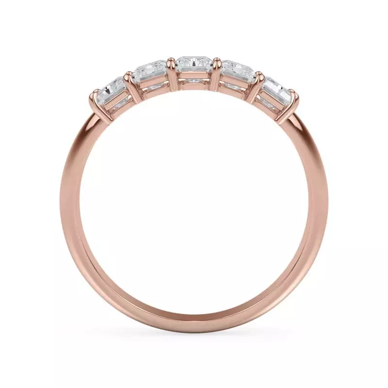 14K Rose Gold Radiant Cut Diamond 5 Stone Ring (1.00 ct. tw.)