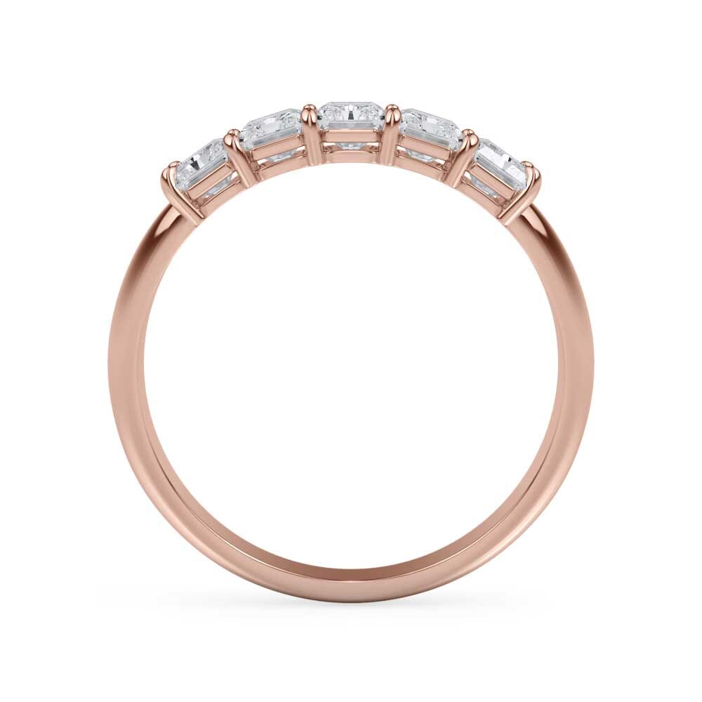 18K Rose Gold Radiant Cut Diamond 5 Stone Ring (1.00 ct. tw.)