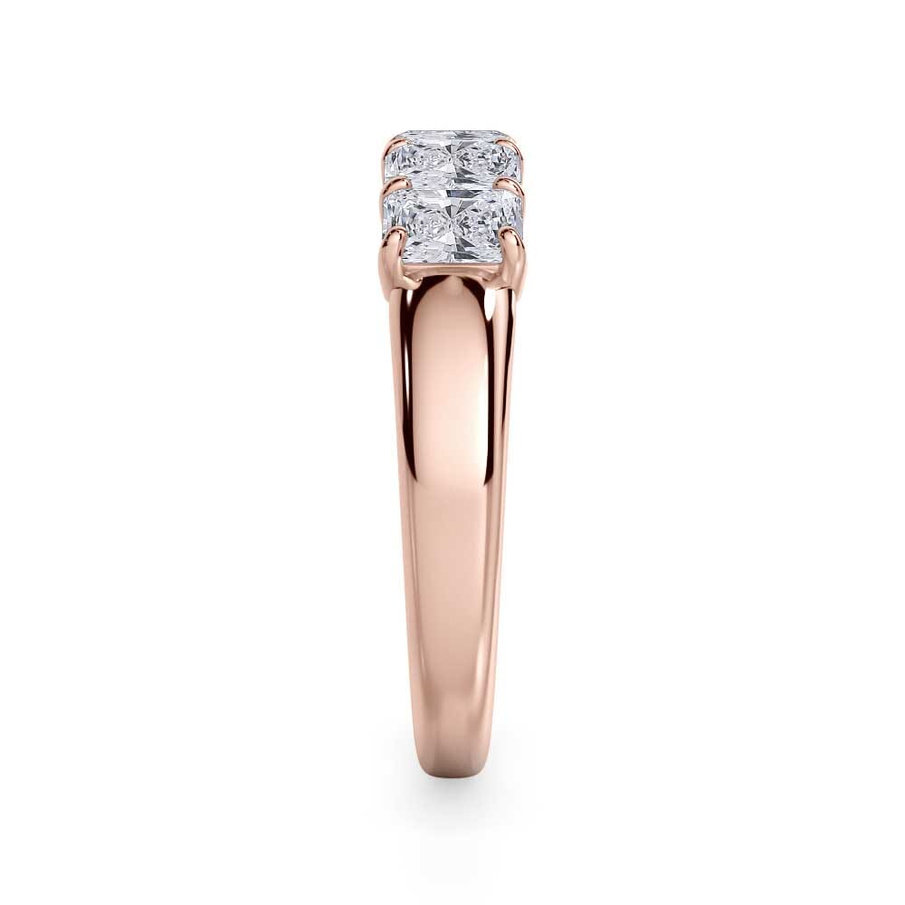 18K Rose Gold Radiant Cut Diamond 5 Stone Ring (1.00 ct. tw.)