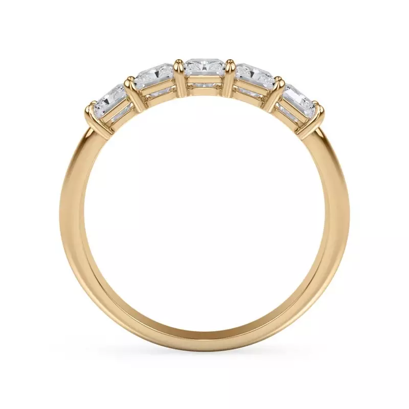18K Yellow Gold Radiant Cut Lab Diamond 5 Stone Ring (1.50 ct. tw.)