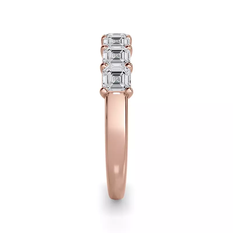 14K Rose Gold Asscher Cut Diamond 7 Stone Ring (1.00 ct. tw.)