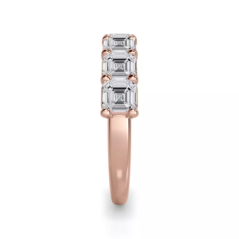 18K Rose Gold Asscher Cut Diamond 7 Stone Ring (2.00 ct. tw.)