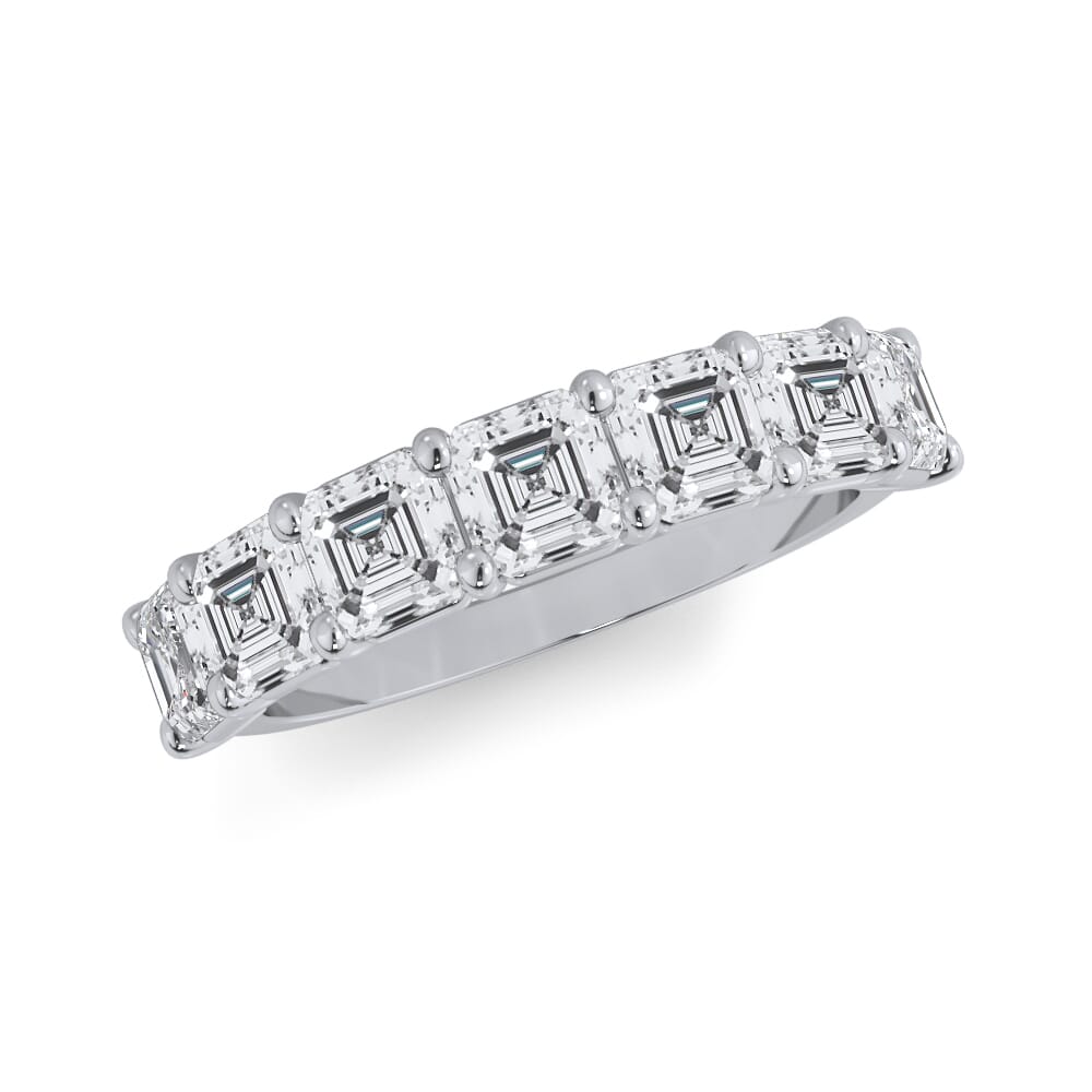 18K White Gold Asscher Cut Diamond 7 Stone Ring (2.00 ct. tw.)