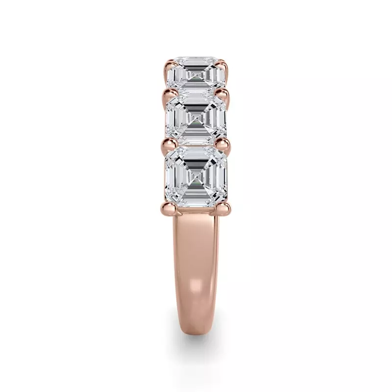 18K Rose Gold Asscher Cut Lab Diamond 7 Stone Ring (3.00 ct. tw.)