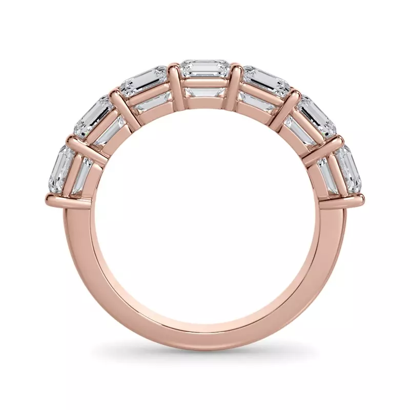 18K Rose Gold Asscher Cut Lab Diamond 7 Stone Ring (3.00 ct. tw.)