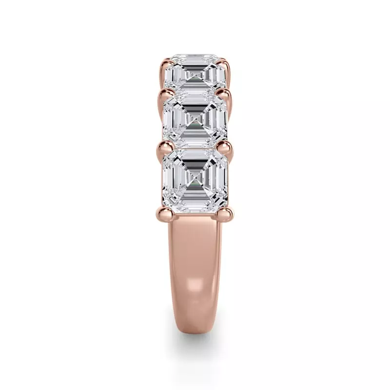 18K Rose Gold Asscher Cut Lab Diamond 7 Stone Ring (3.50 ct. tw.)