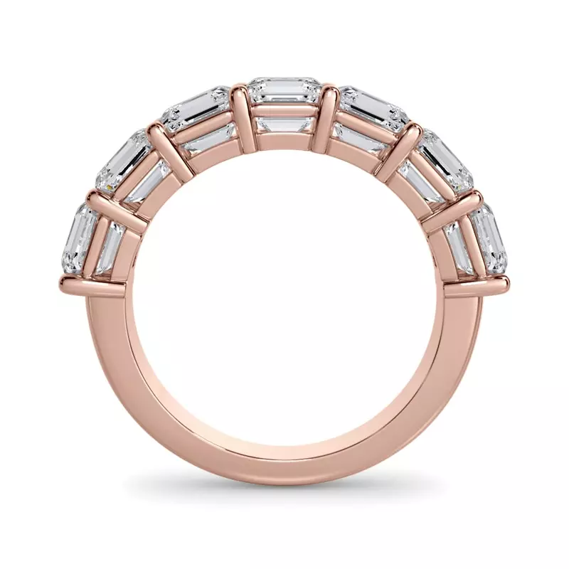 18K Rose Gold Asscher Cut Lab Diamond 7 Stone Ring (3.50 ct. tw.)