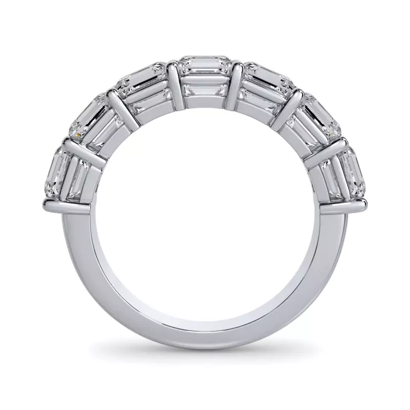 14K White Gold Asscher Cut Diamond 7 Stone Ring (3.50 ct. tw.)