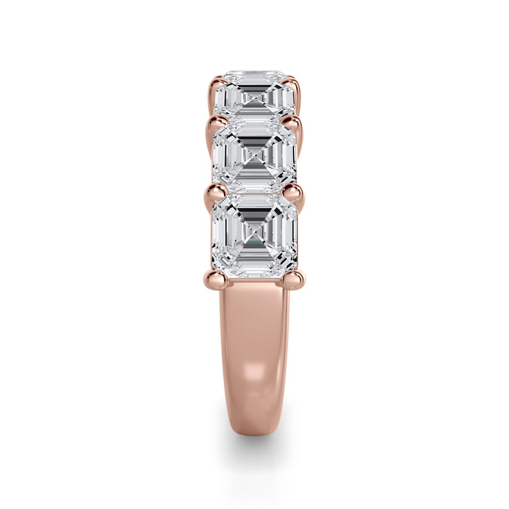 18K Rose Gold Asscher Cut Diamond 7 Stone Ring (3.50 ct. tw.)