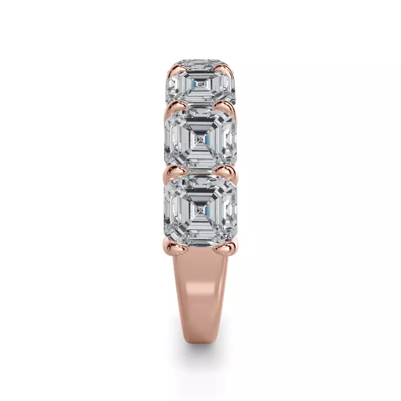 18K Rose Gold Asscher Cut Lab Diamond 7 Stone Ring (5.00 ct. tw.)