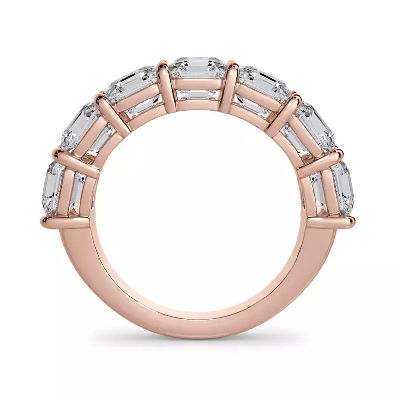 18K Rose Gold Asscher Cut Lab Diamond 7 Stone Ring (5.00 ct. tw.)
