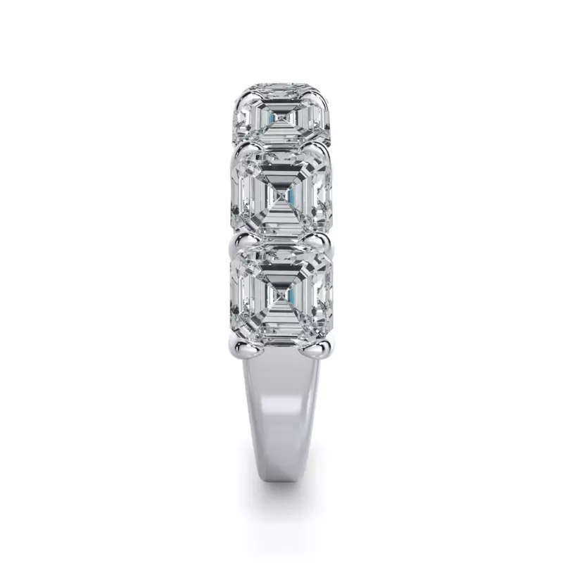 18K White Gold Asscher Cut Diamond 7 Stone Ring (5.00 ct. tw.)