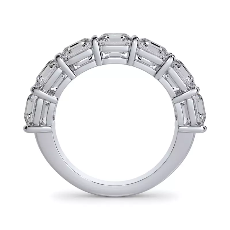 18K White Gold Asscher Cut Diamond 7 Stone Ring (5.00 ct. tw.)