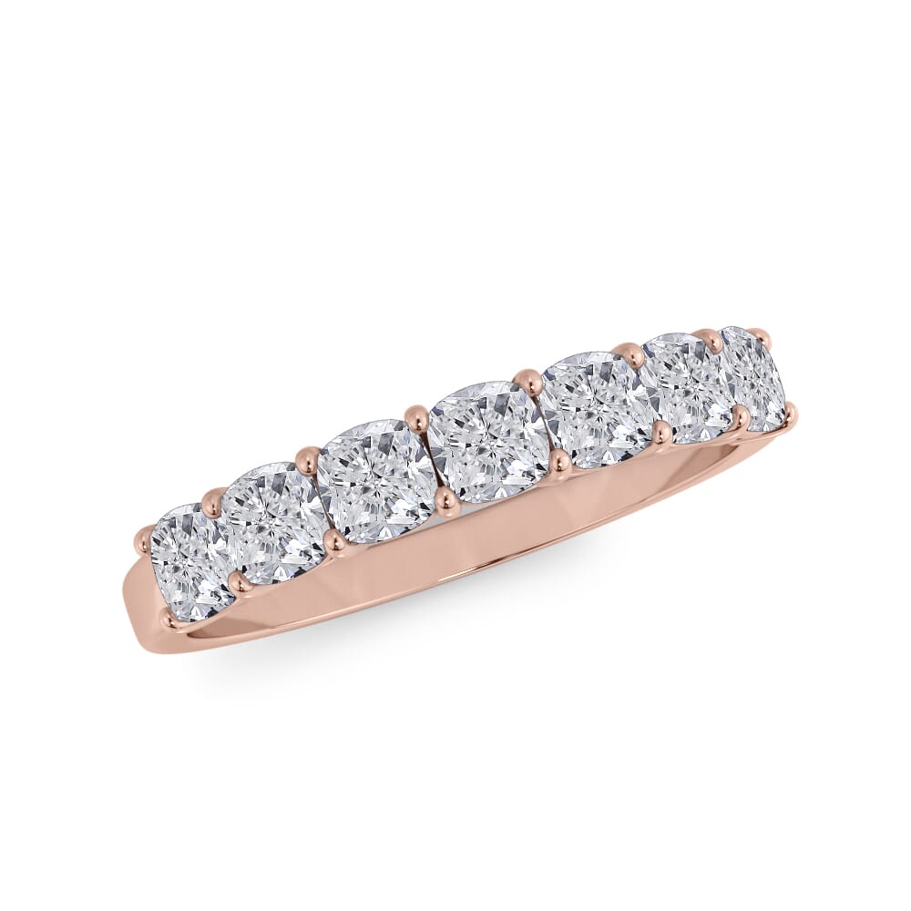 18K Rose Gold Cushion Cut Diamond 7 Stone Ring (1.00 ct. tw.)