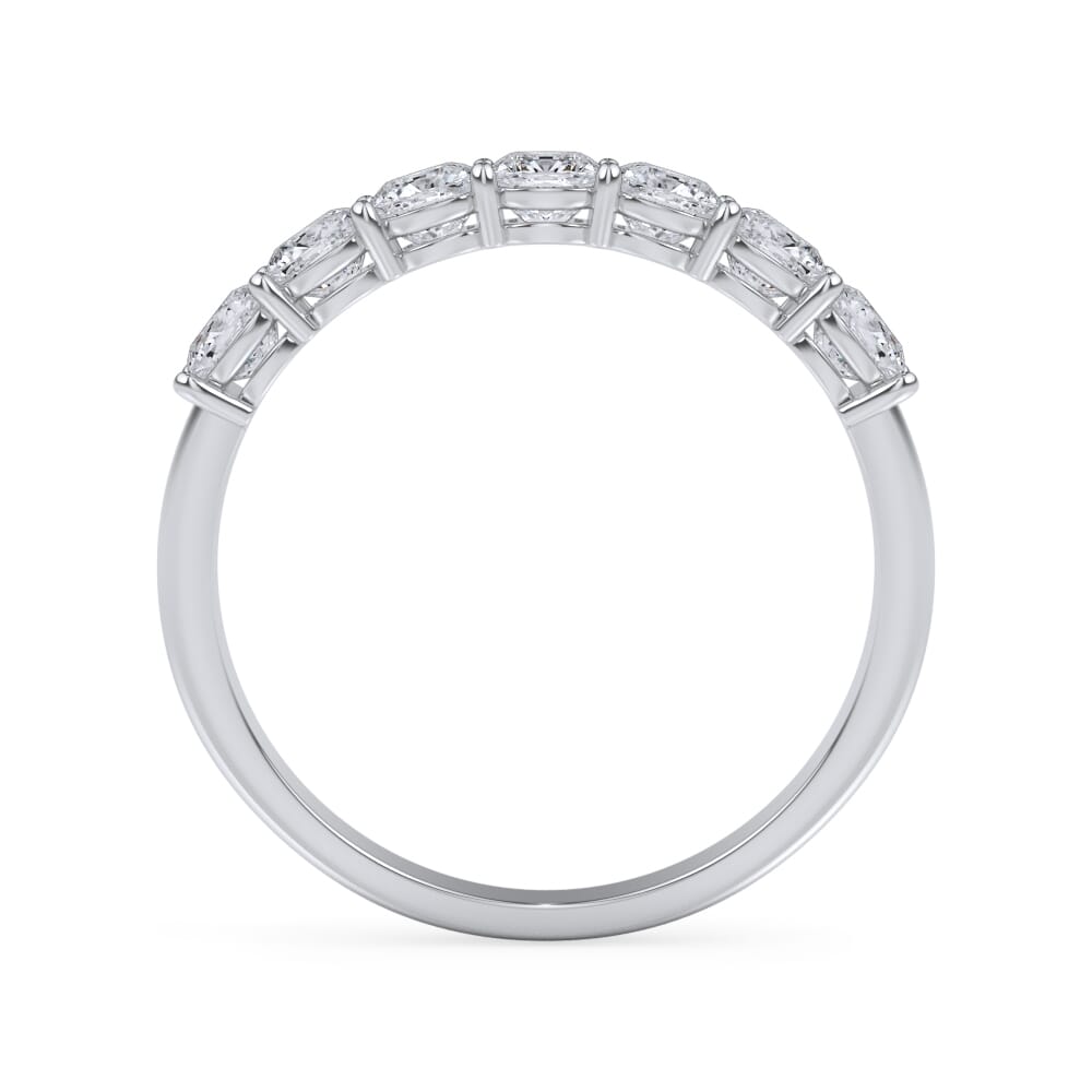 18K White Gold Cushion Cut Diamond 7 Stone Ring (1.00 ct. tw.)