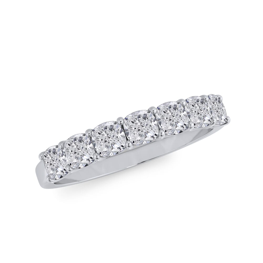 18K White Gold Cushion Cut Diamond 7 Stone Ring (1.00 ct. tw.)