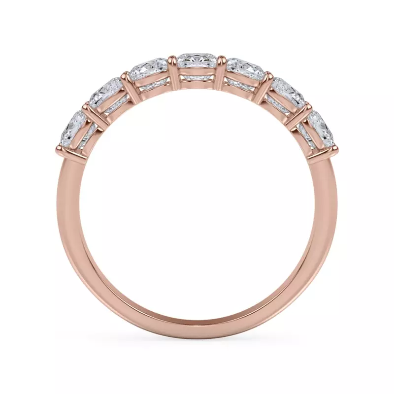 14K Rose Gold Cushion Cut Lab Diamond 7 Stone Ring (1.50 ct. tw.)