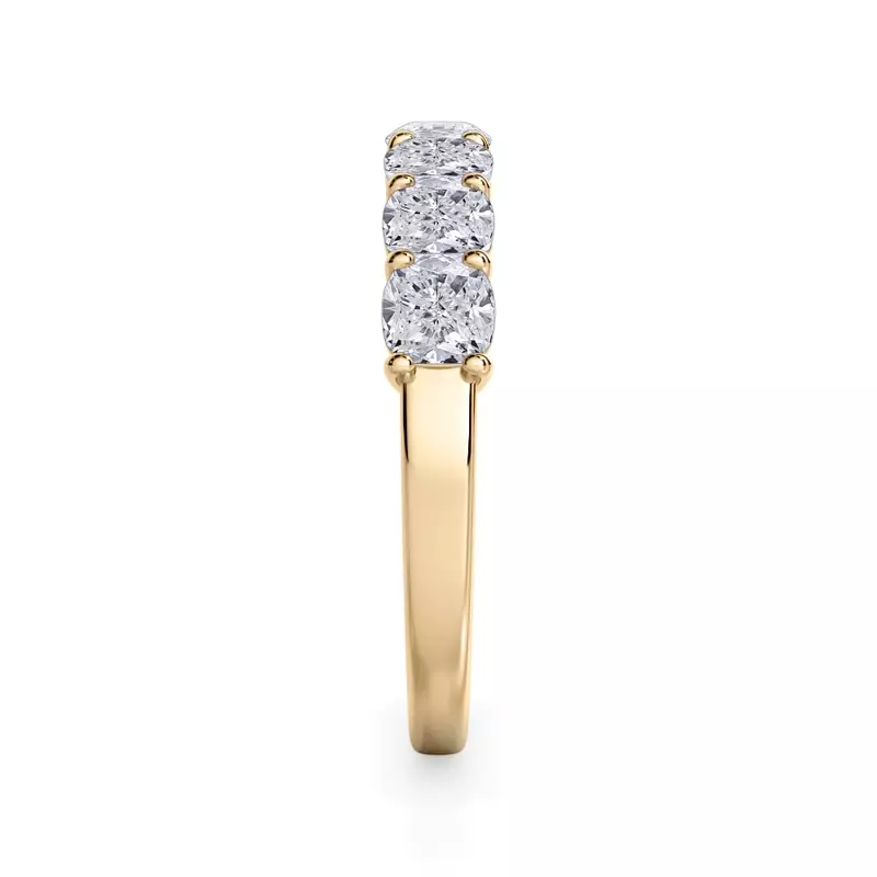 14K Yellow Gold Cushion Cut Lab Diamond 7 Stone Ring (1.50 ct. tw.)