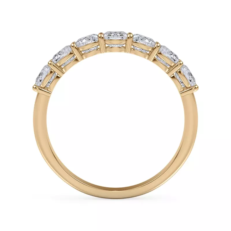 14K Yellow Gold Cushion Cut Lab Diamond 7 Stone Ring (1.50 ct. tw.)